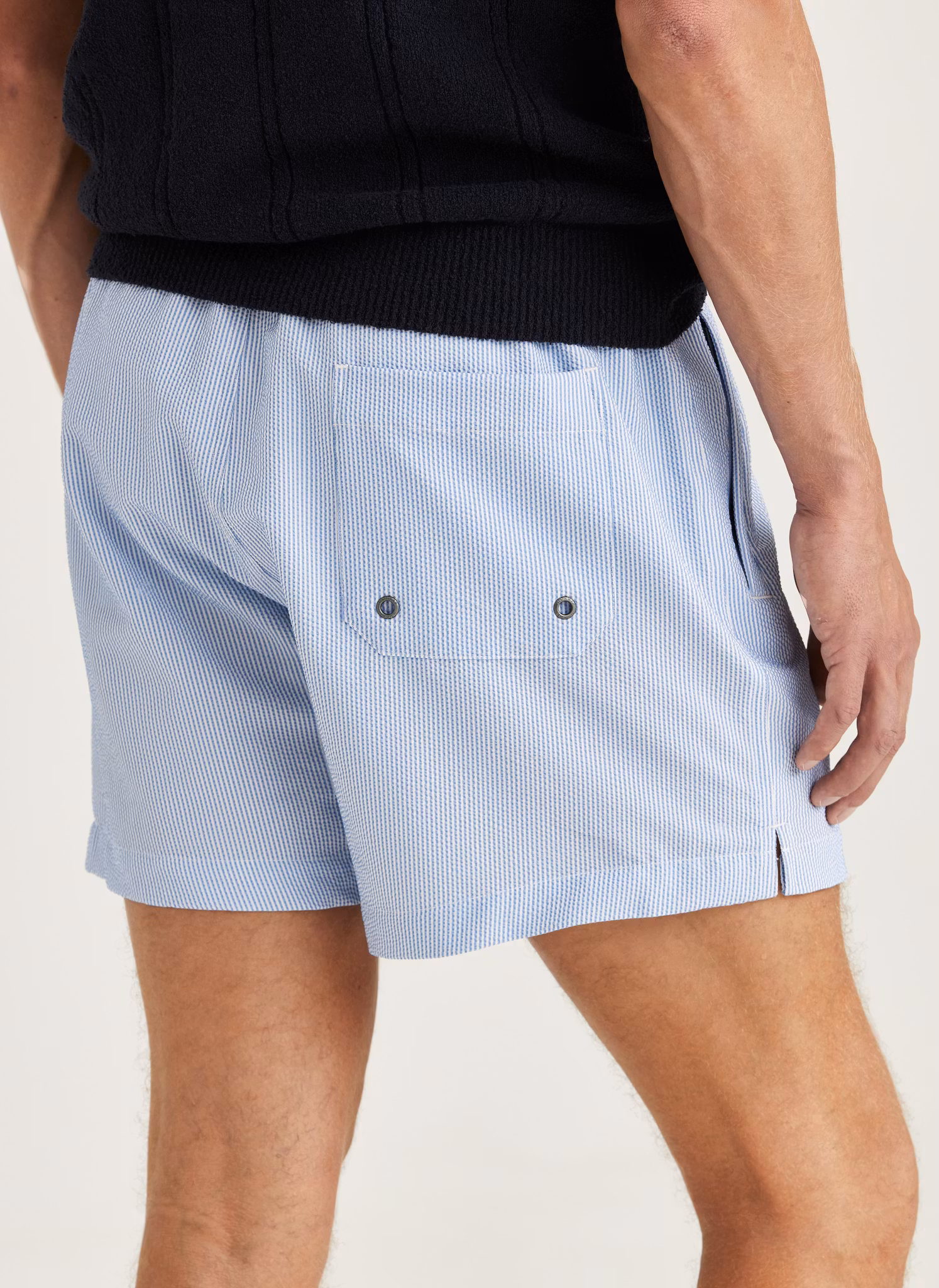 Morris - Seersucker Bathing Trunks (Light Blue)