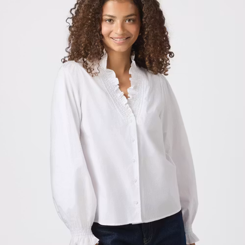 Neo Noir - Brielle Solid Shirt (White)