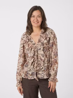 Neo Noir - Ivey Art Paisely Blouse (Creme)