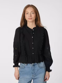 Neo Noir - Petrine Embroidery Blouse (Black)