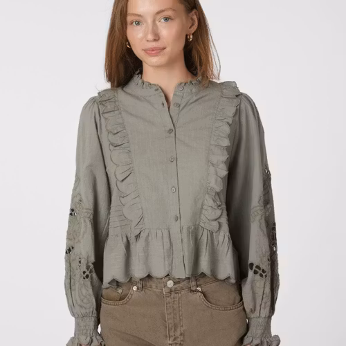 Neo Noir - Petrine Embroidery Blouse (Green)