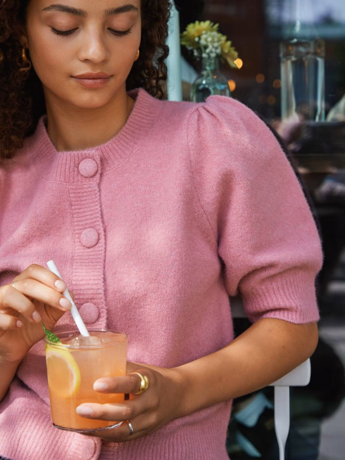 Neo Noir - Trudy Knit Cardigan (Rose)