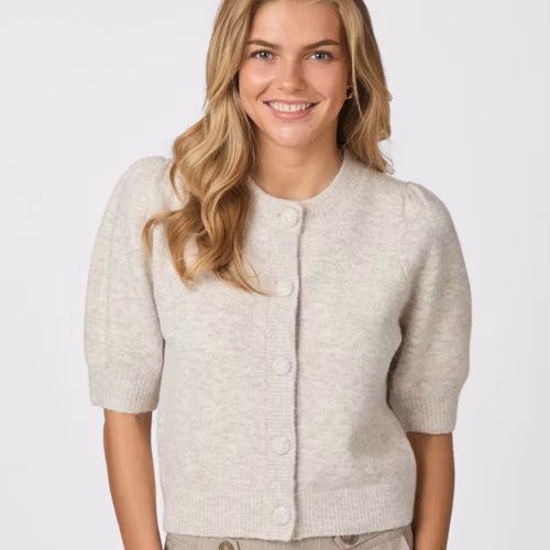 Neo Noir - Trudy Knit Cardigan (Beige Melange)