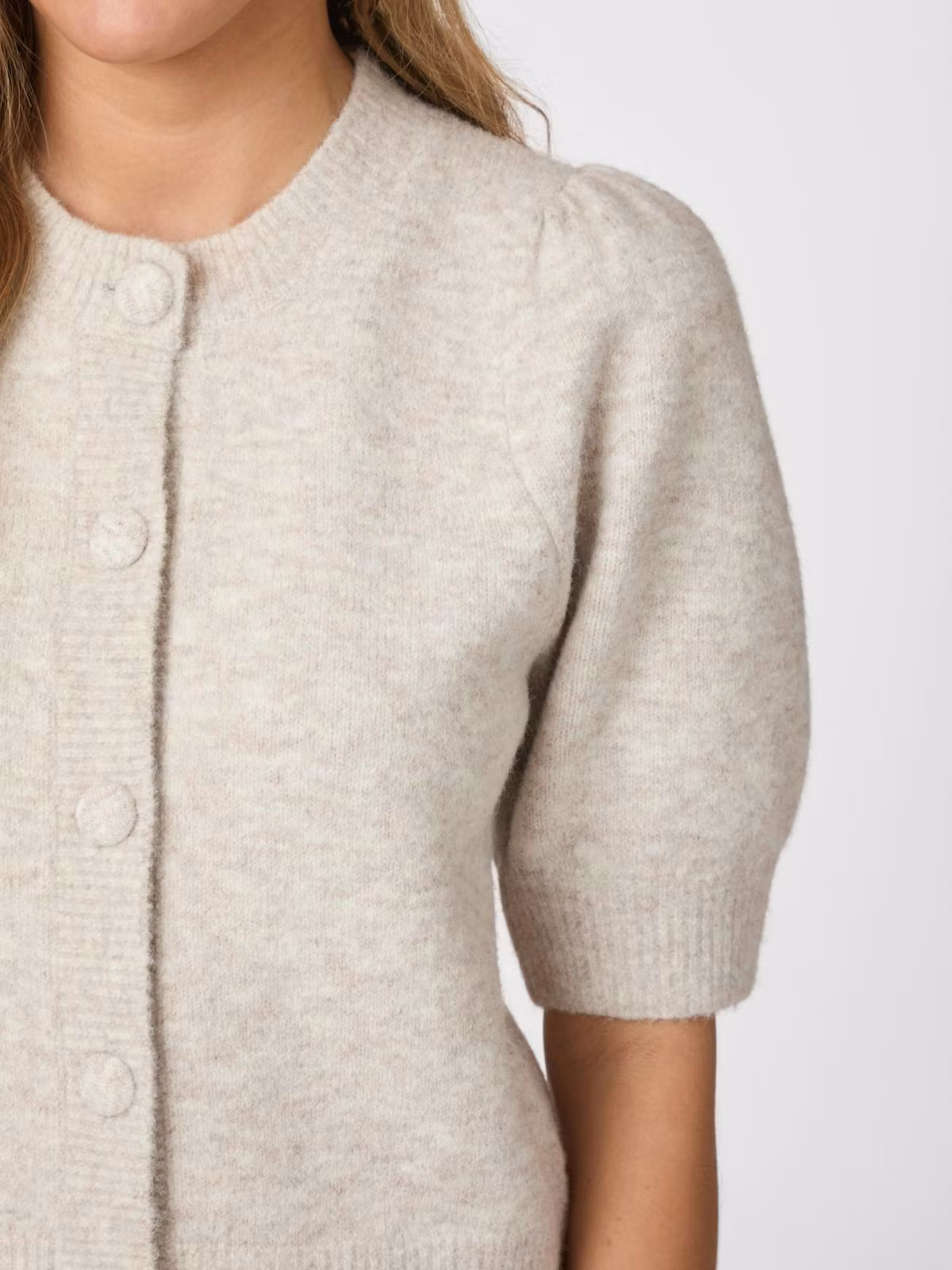 Neo Noir - Trudy Knit Cardigan (Beige Melange)