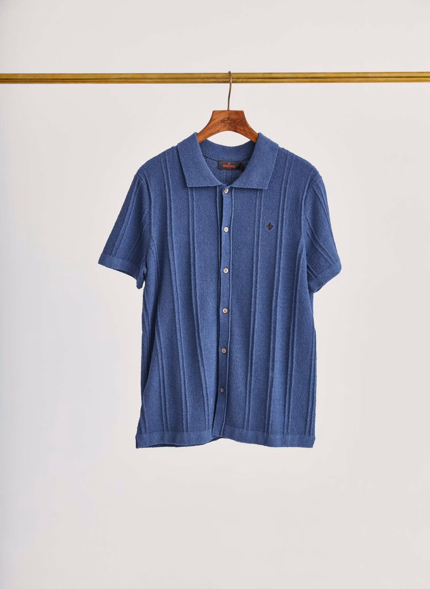 Morris - Clayton Knitted SS Shirt (Blue)