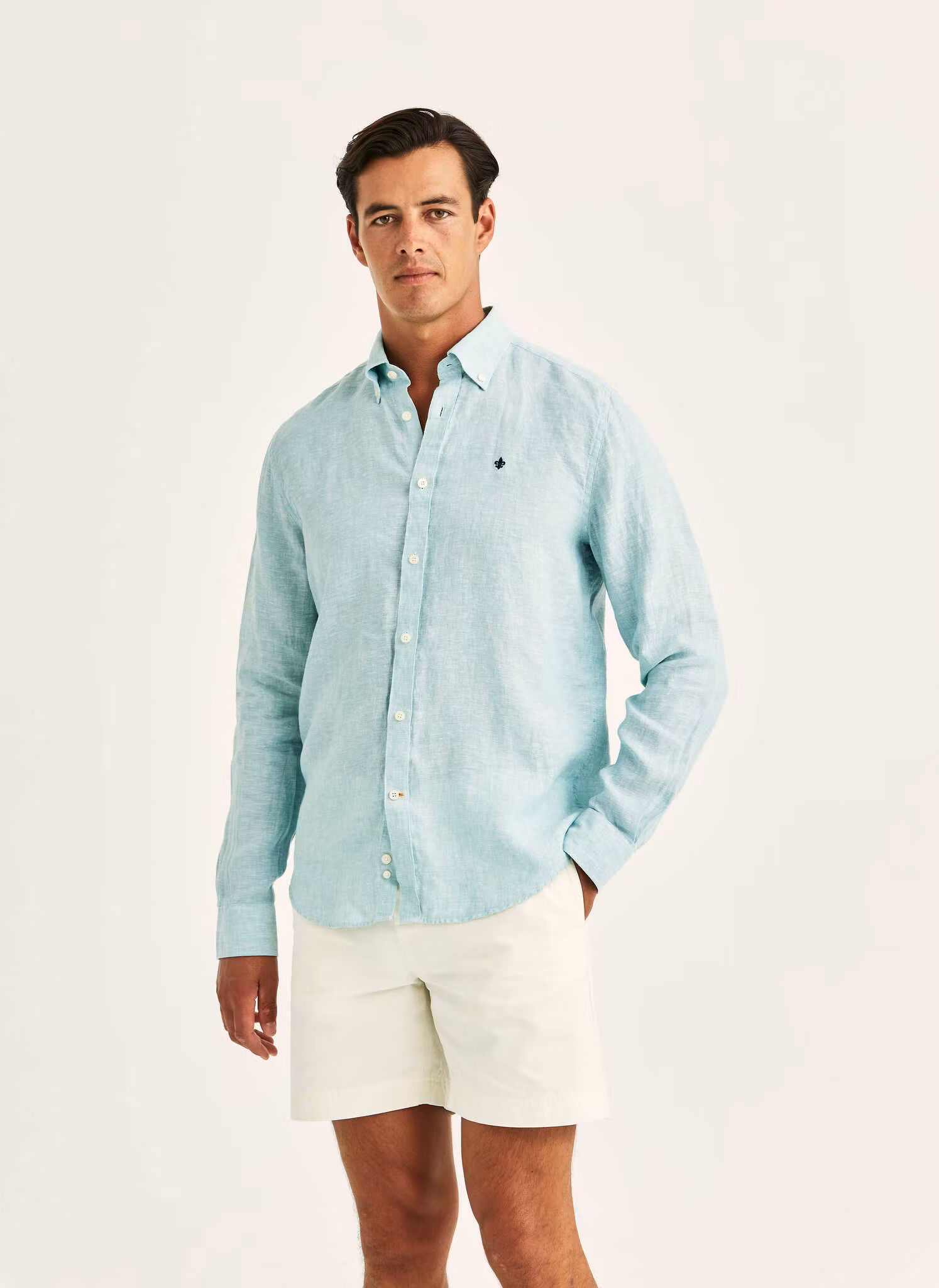 Morris - Douglas Linen Shirt-Classic Fit (Green)