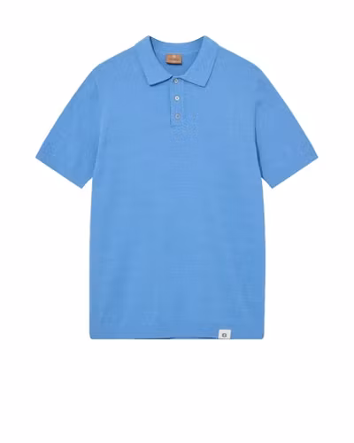 Mos Mosh Gallery - MMGKyle Bouclé SS Polo (Silver Lake Blue)