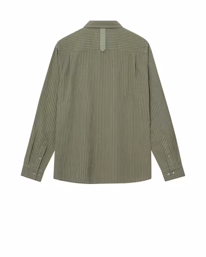 Mos Mosh Gallery - MMGTheo Linen Stripe Shirt (Watercress)