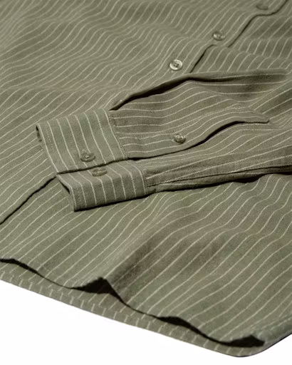 Mos Mosh Gallery - MMGTheo Linen Stripe Shirt (Watercress)