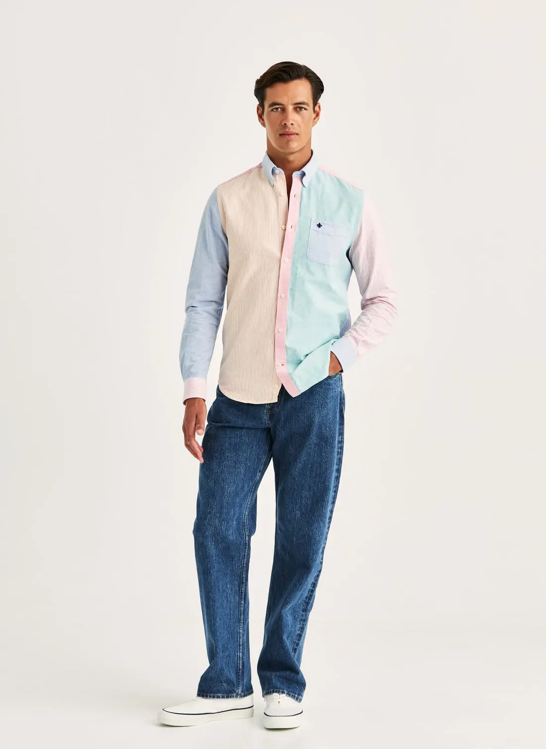 Morris - Oxford Mix Shirt-Classic Fit (Blue)