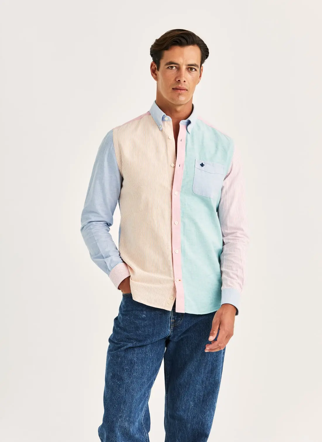 Morris - Oxford Mix Shirt-Classic Fit (Blue)