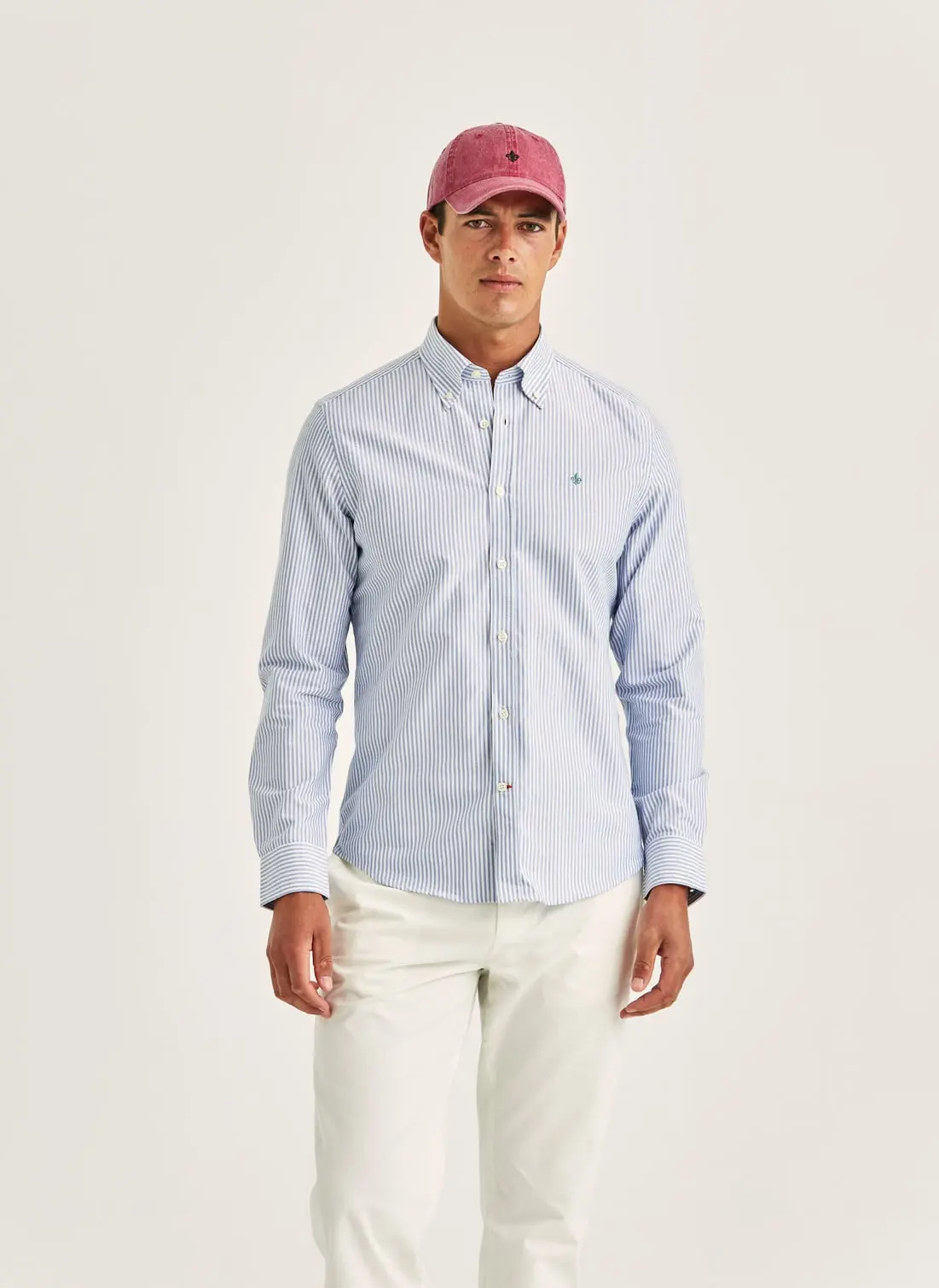 Morris - Douglas Oxford Stripe Shirt-Slim Fit (Blue)