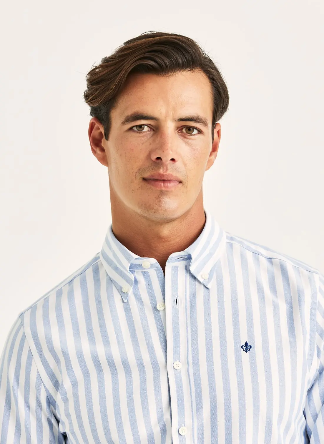Morris - Douglas Oxford Stripe Shirt-Slim Fit (Light blue)