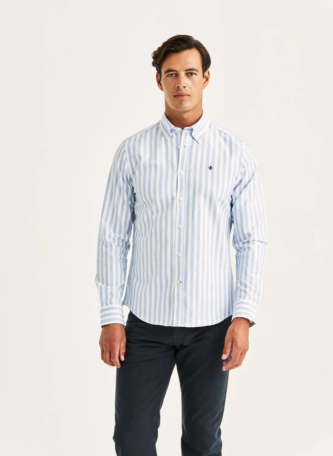 Morris - Douglas Oxford Stripe Shirt-Slim Fit (Light blue)