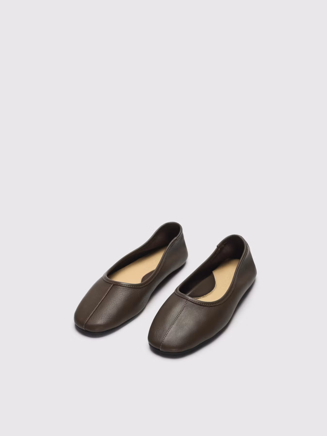 Selected Femme - SLWELIA LEATHER BALLERINA (Brown)