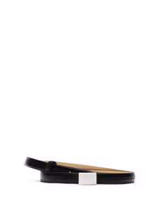 Selected Femme - SLFBABETH SLIM LEATHER BELT (Black CROCO)