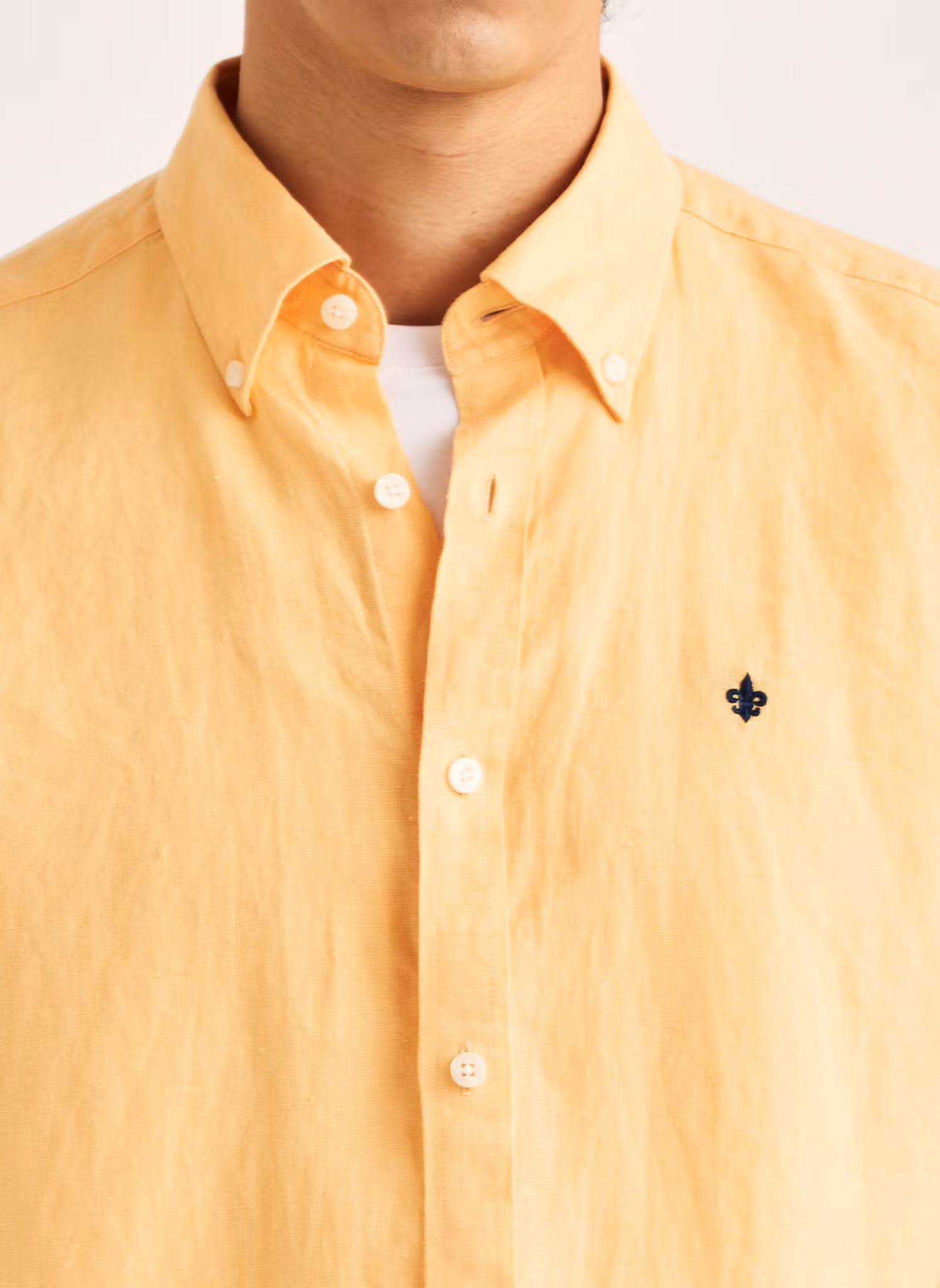 Morris - Douglas Linen Shirt-Classic Fit (Orange)