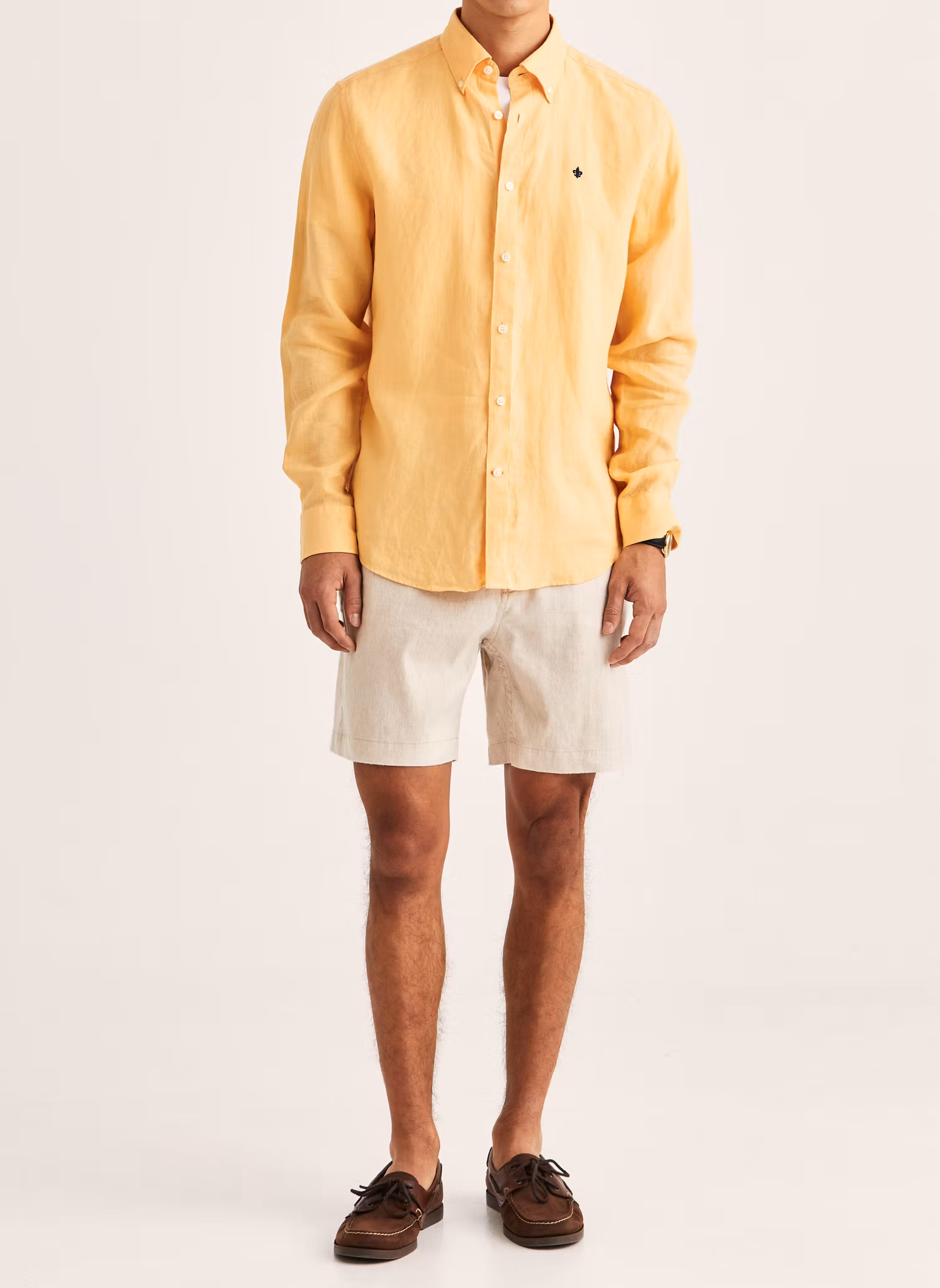 Morris - Douglas Linen Shirt-Classic Fit (Orange)