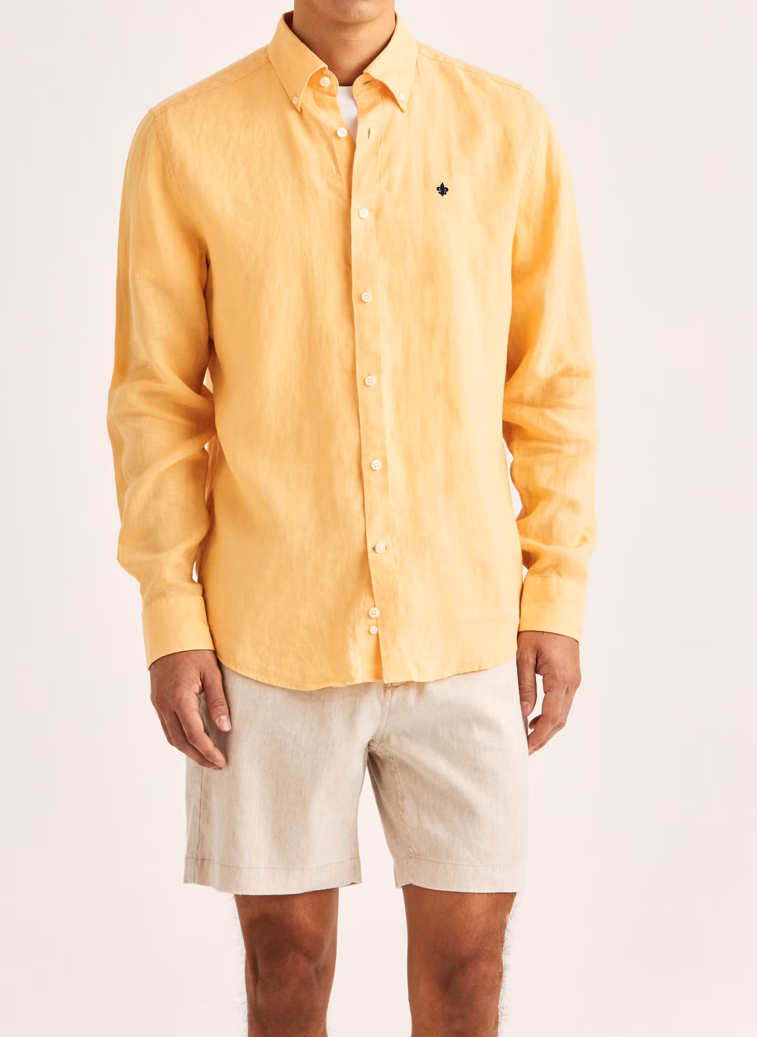 Morris - Douglas Linen Shirt-Classic Fit (Orange)
