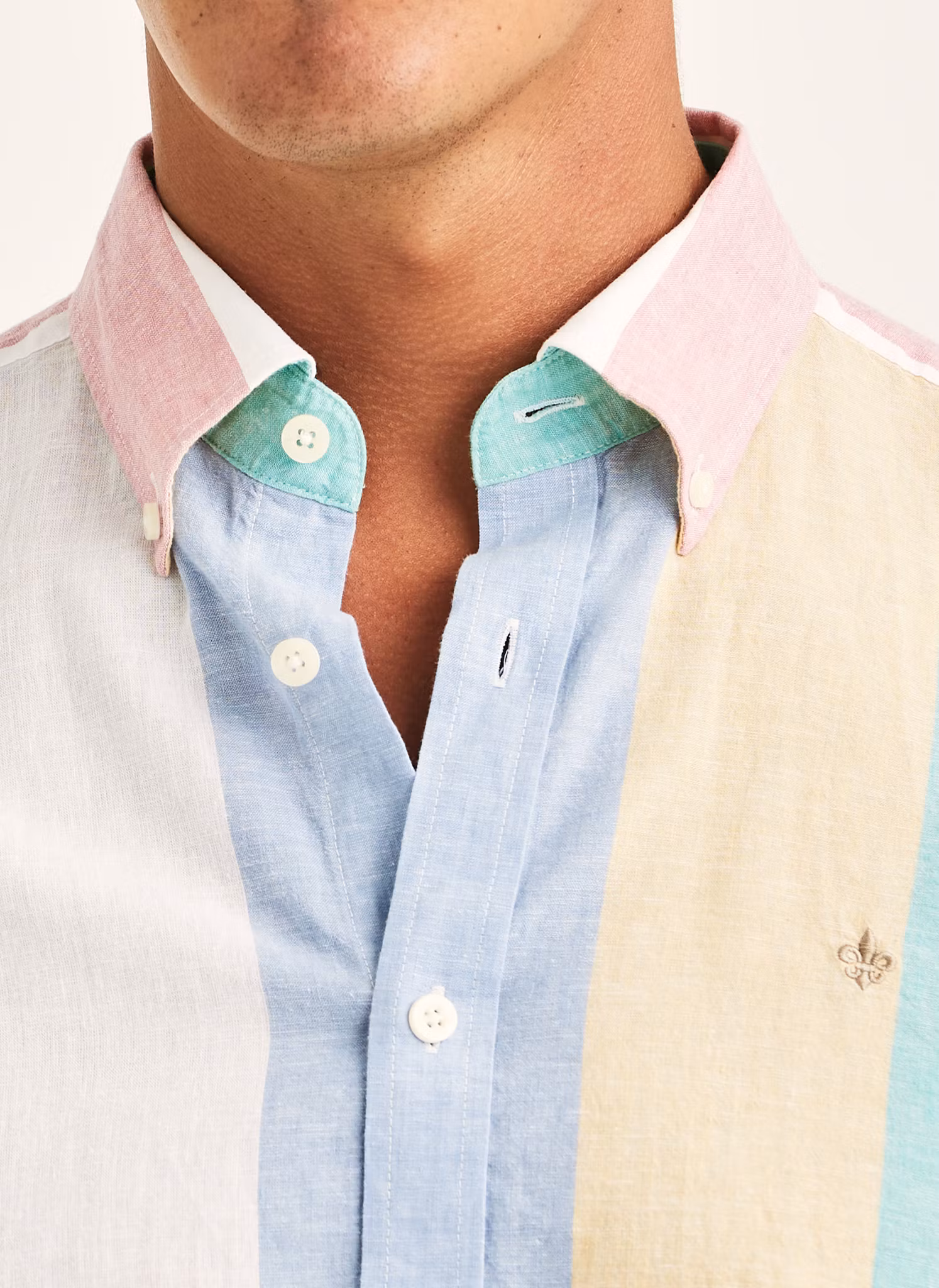 Morris - Happy Linen Stripe Shirt-Classic Fit (Pink)
