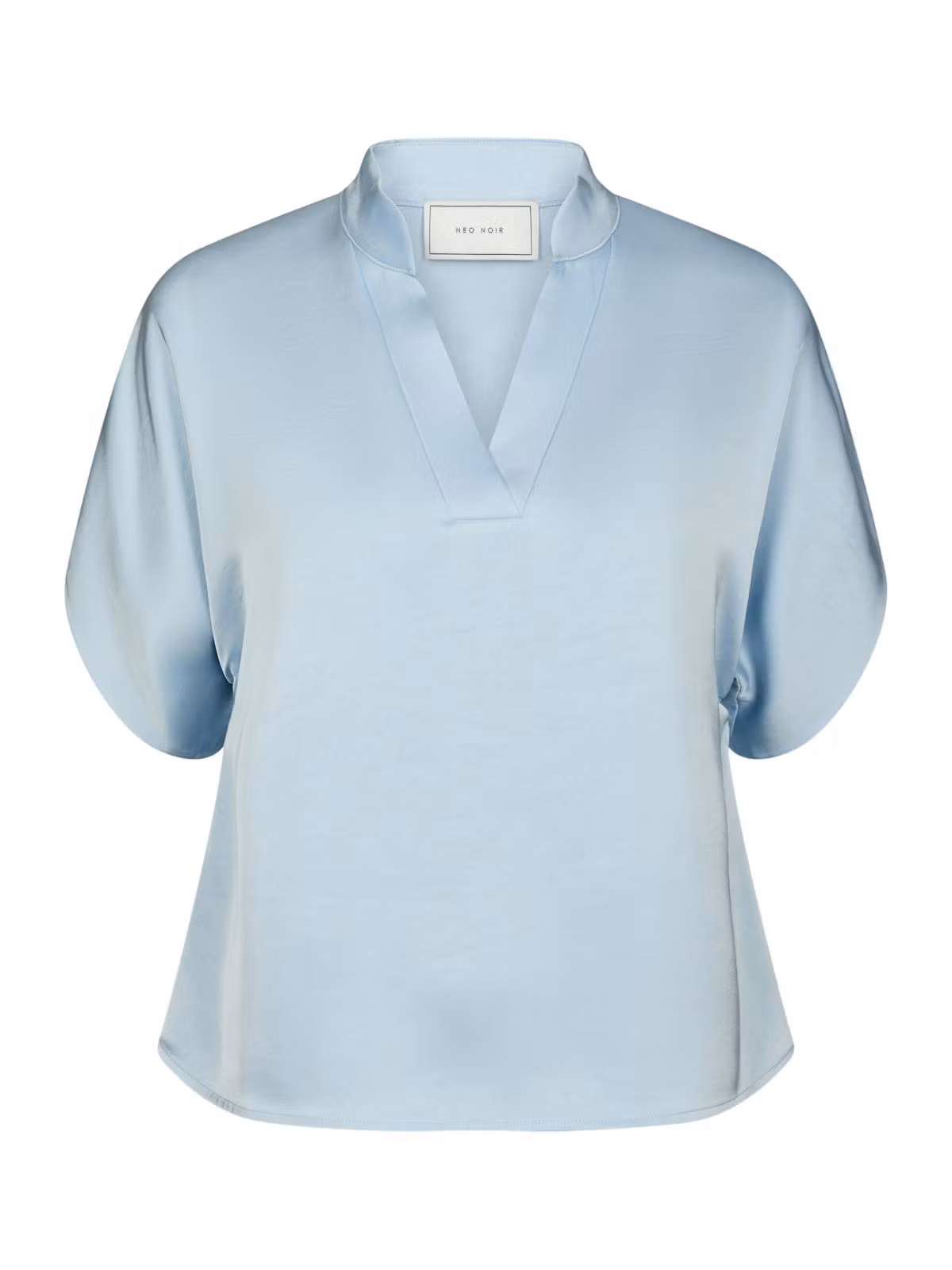 Neo Noir - Anelle Heavy Sateen Blouse (Light Blue)