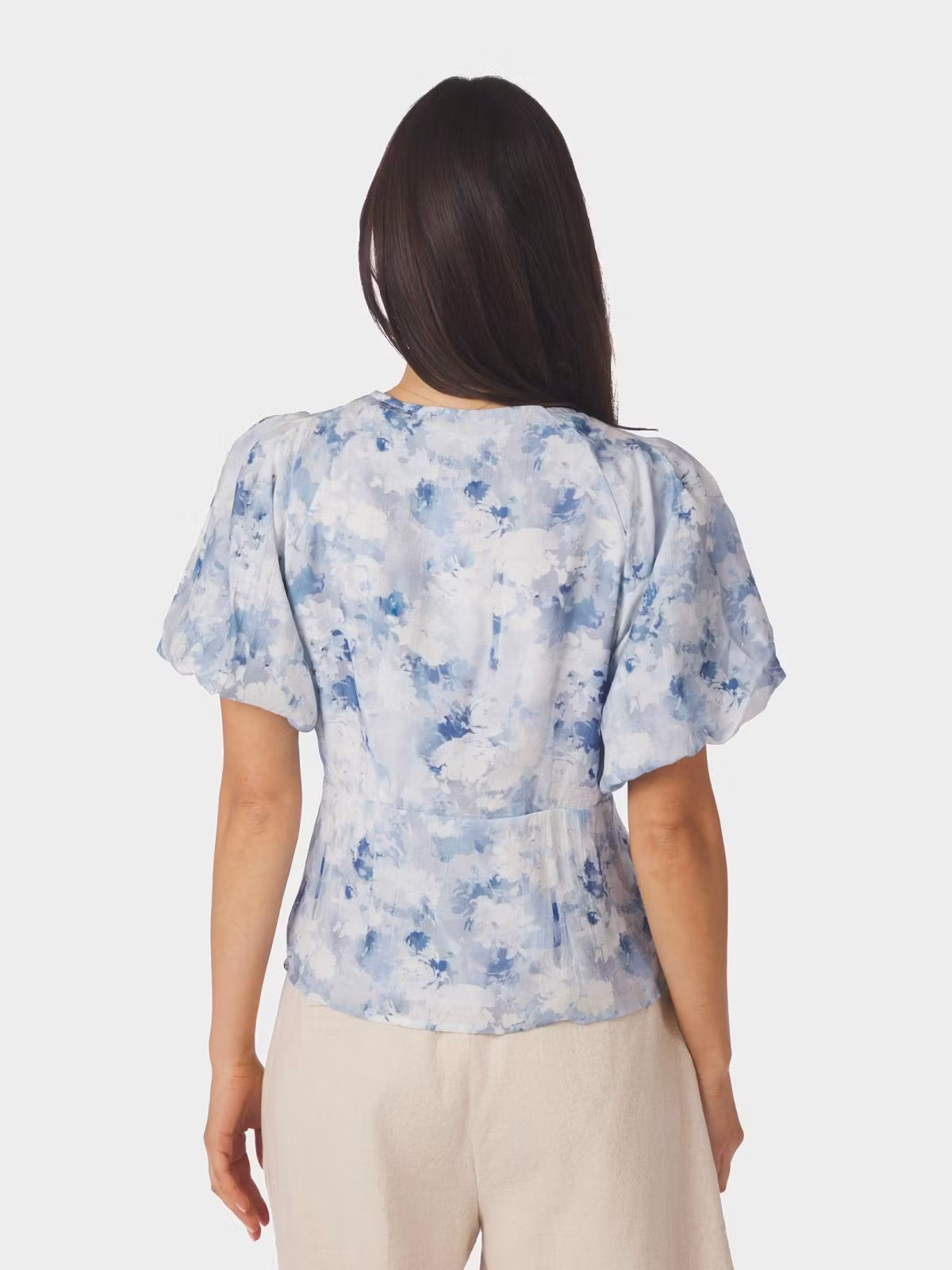 Neo Noir - Irina Floral Fusion Blouse (Blue)