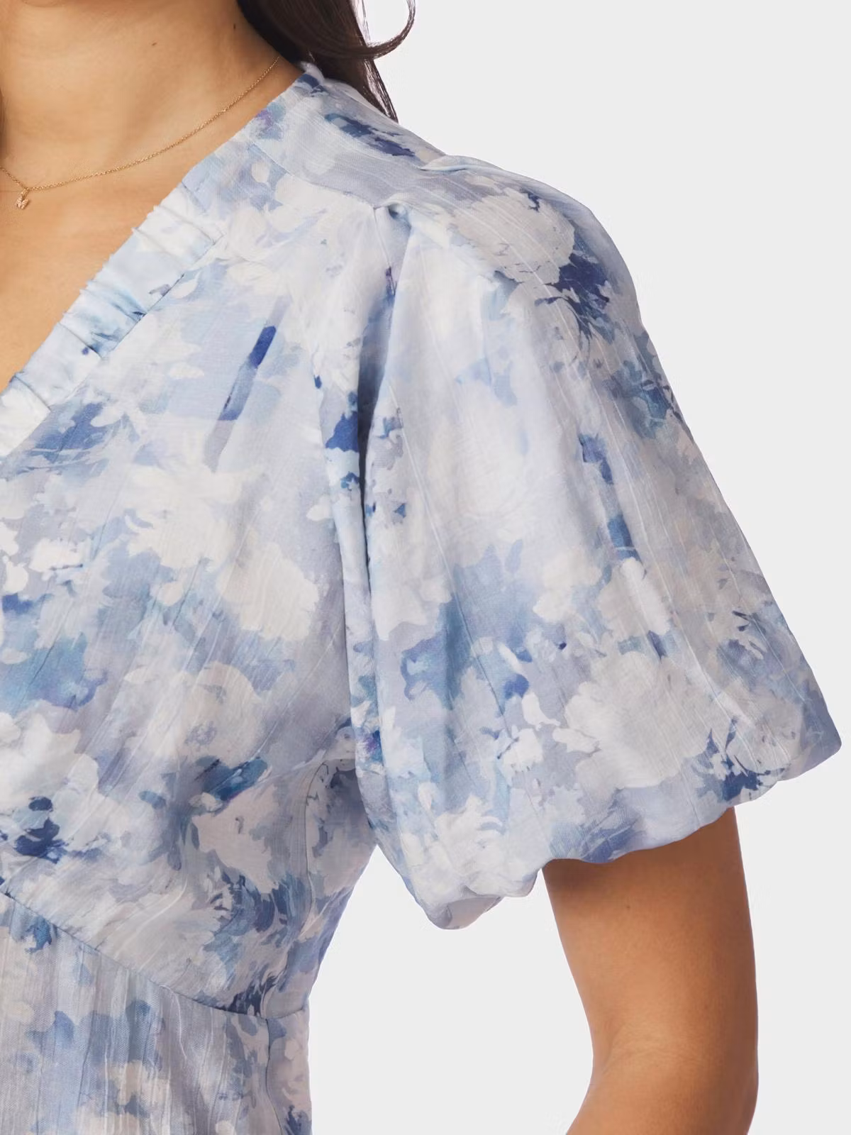 Neo Noir - Irina Floral Fusion Blouse (Blue)