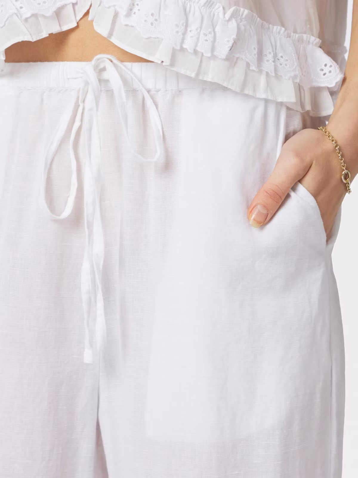 Neo Noir - Heifa Linen Pants (White)