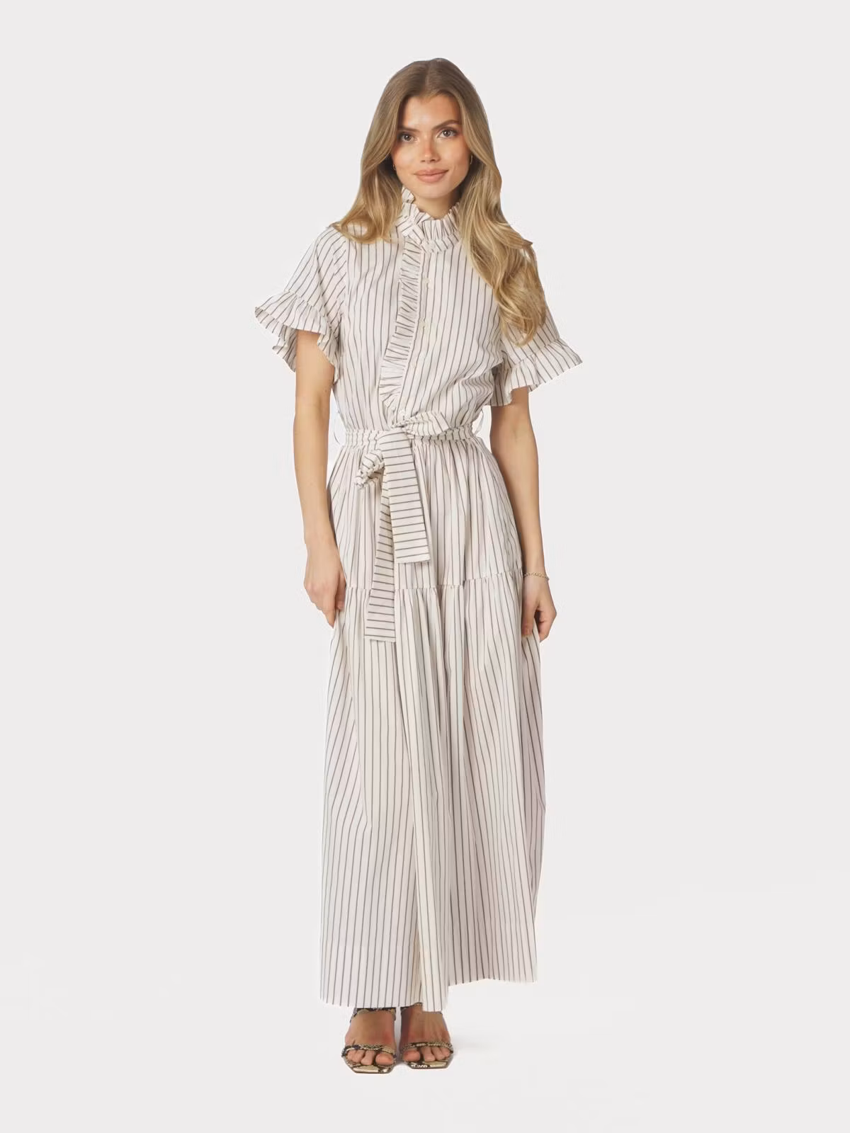 Neo Noir - Nellie Wide Stripe Dress (Ivory)