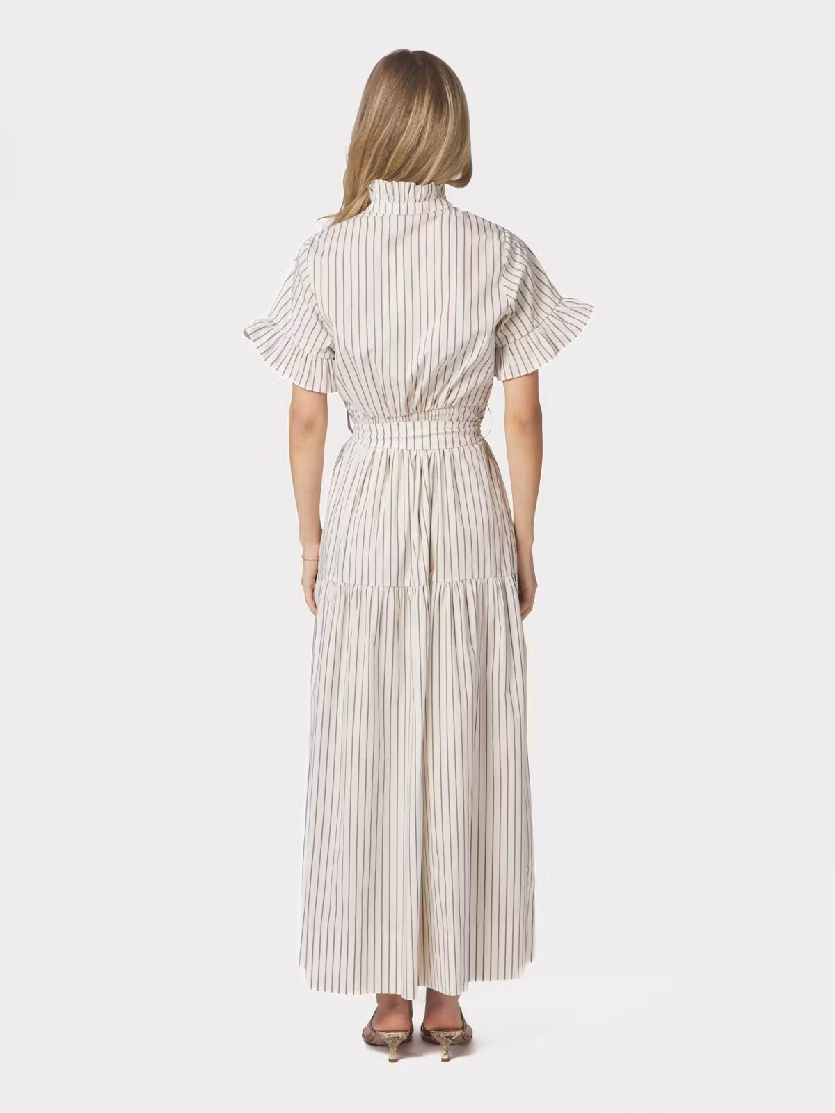 Neo Noir - Nellie Wide Stripe Dress (Ivory)