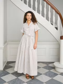 Neo Noir - Nellie Wide Stripe Dress (Ivory)