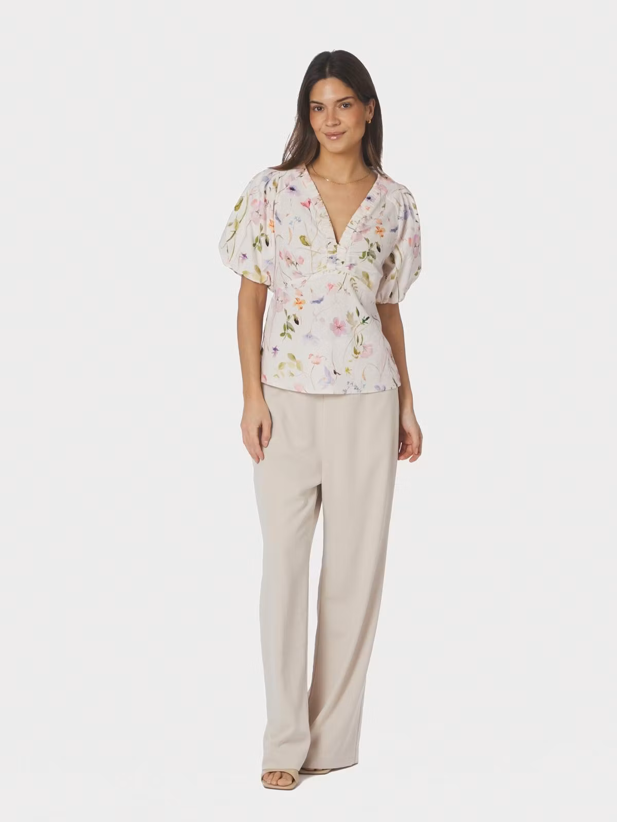 Neo Noir - Irina Flower Blouse (Off White)