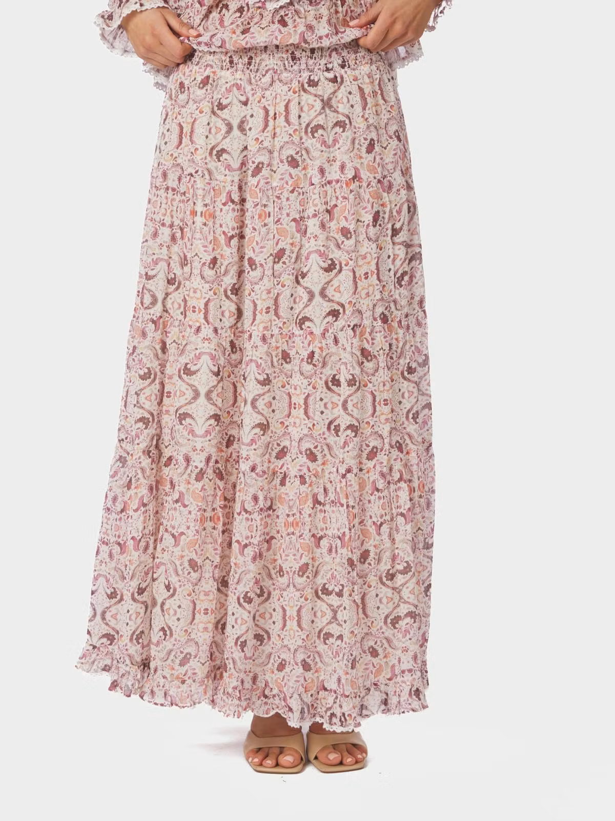 Neo Noir - Asta Paisley Dance Skirt (Rose)