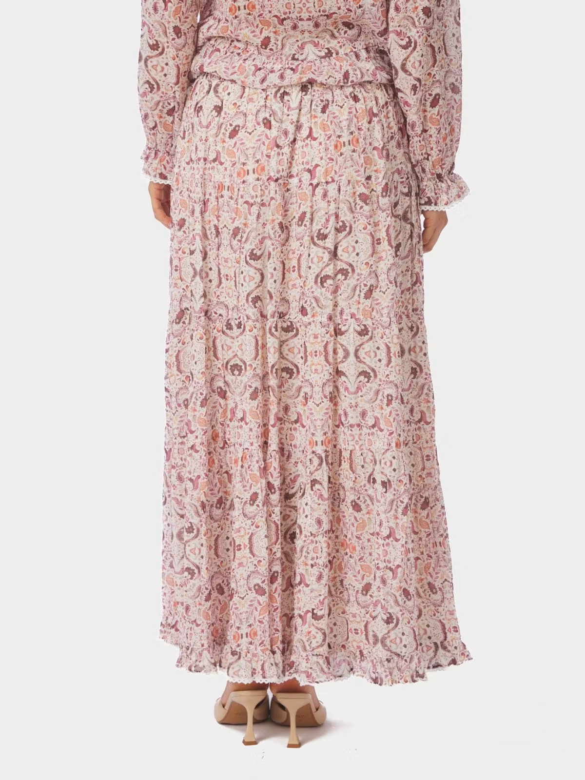 Neo Noir - Asta Paisley Dance Skirt (Rose)