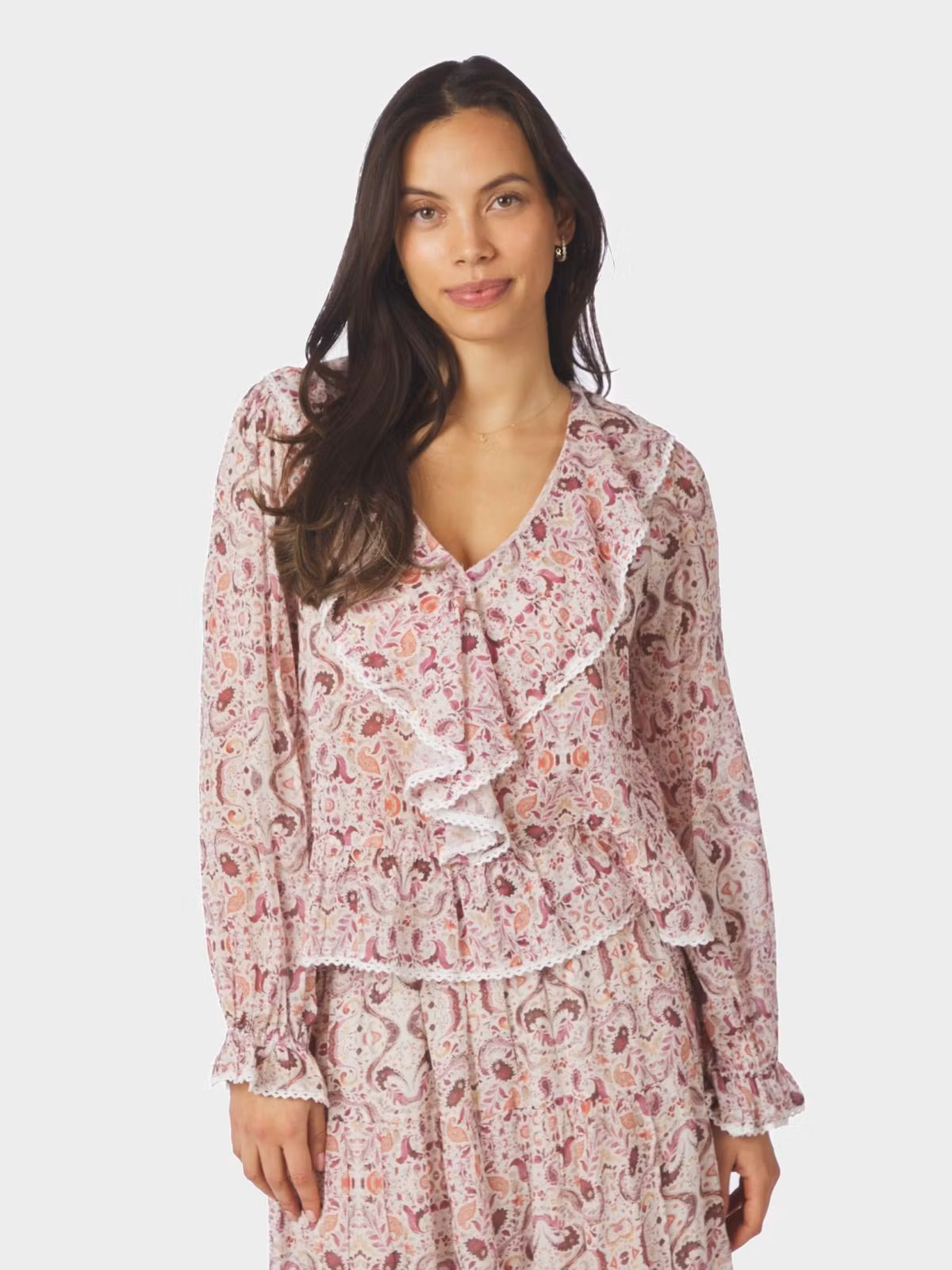 Neo Noir - Ajda Paisley Dance Blouse (Rose)