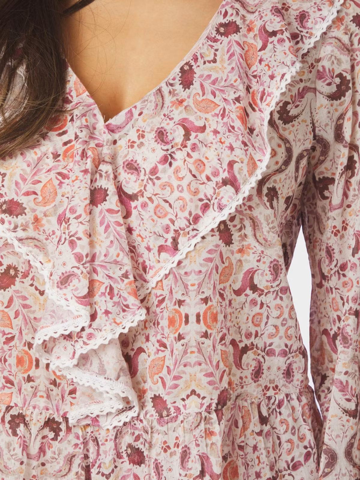 Neo Noir - Ajda Paisley Dance Blouse (Rose)