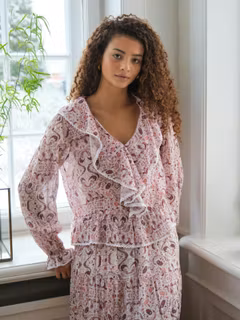 Neo Noir - Ajda Paisley Dance Blouse (Rose)