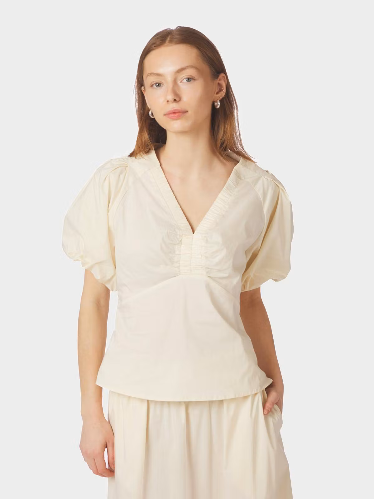Neo Noir - Irina Poplin Blouse (Butter Yellow)
