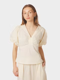 Neo Noir - Irina Poplin Blouse (Butter Yellow)