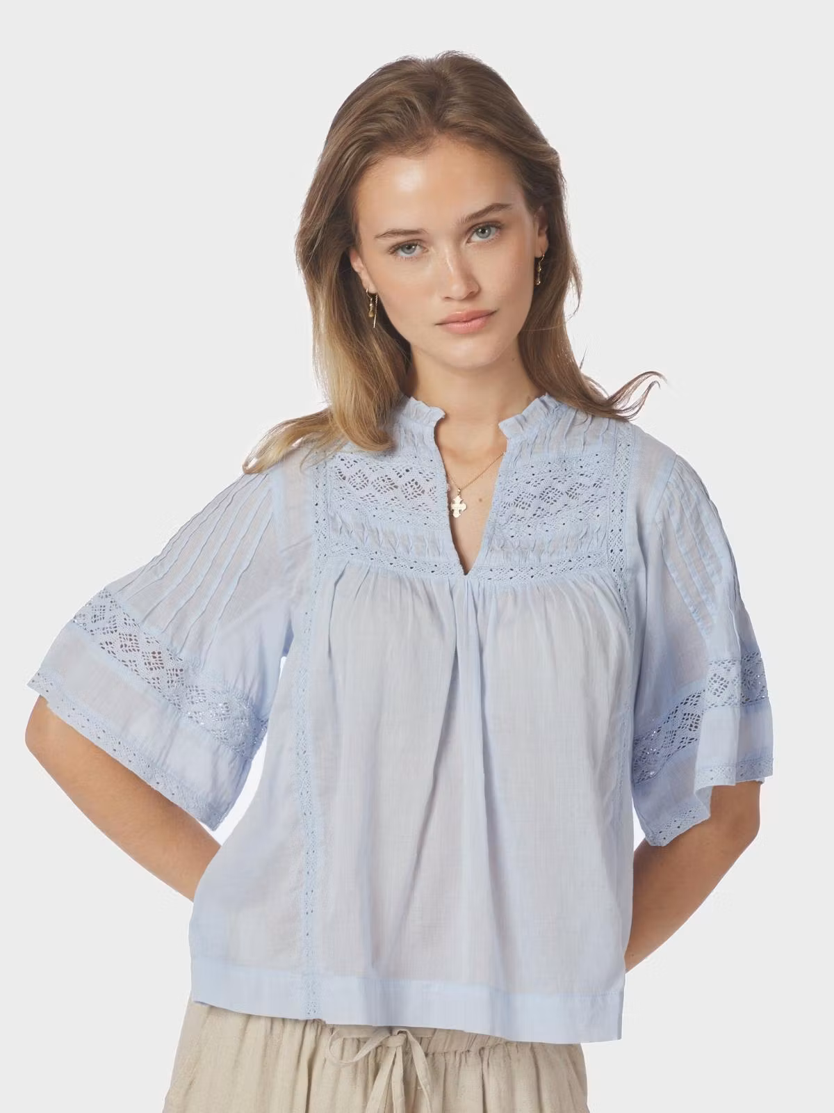 Neo Noir - Siama S Voile Blouse (Light Blue)