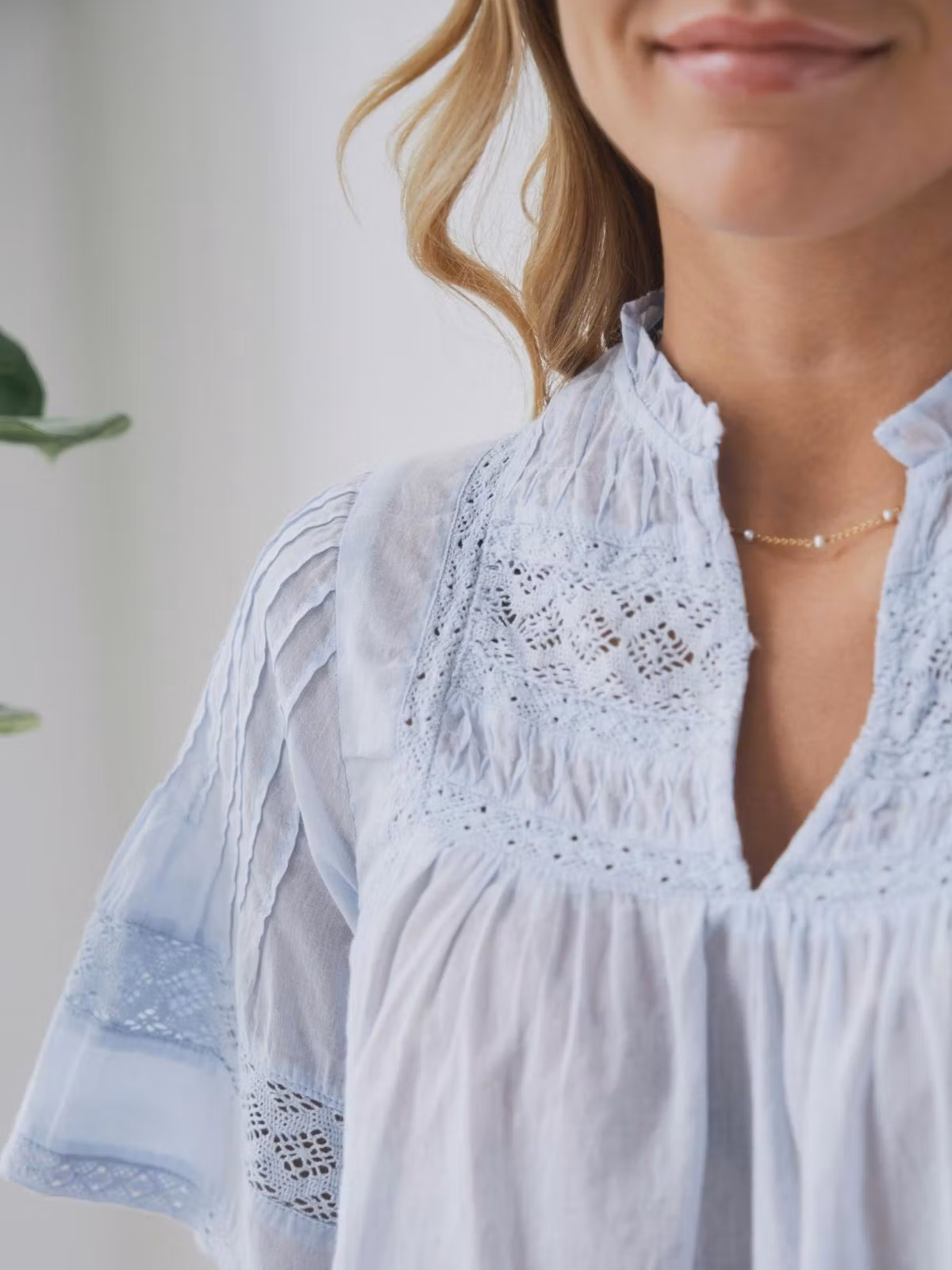 Neo Noir - Siama S Voile Blouse (Light Blue)