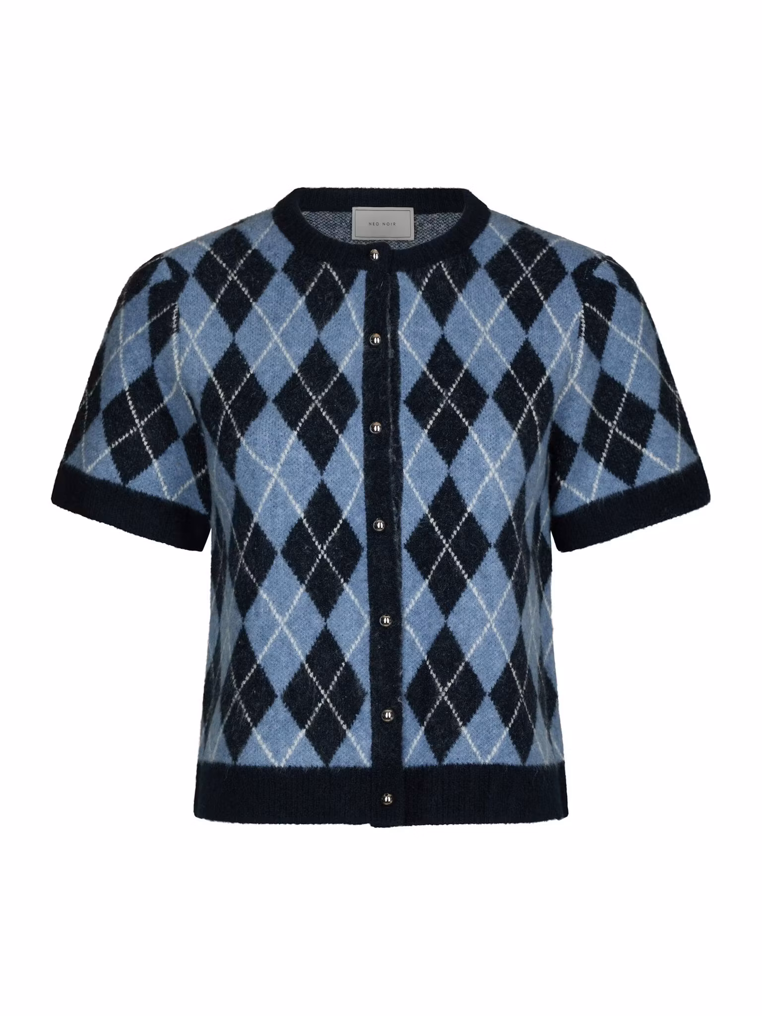 Neo Noir - Allestar Check Knit Cardigan (Navy)