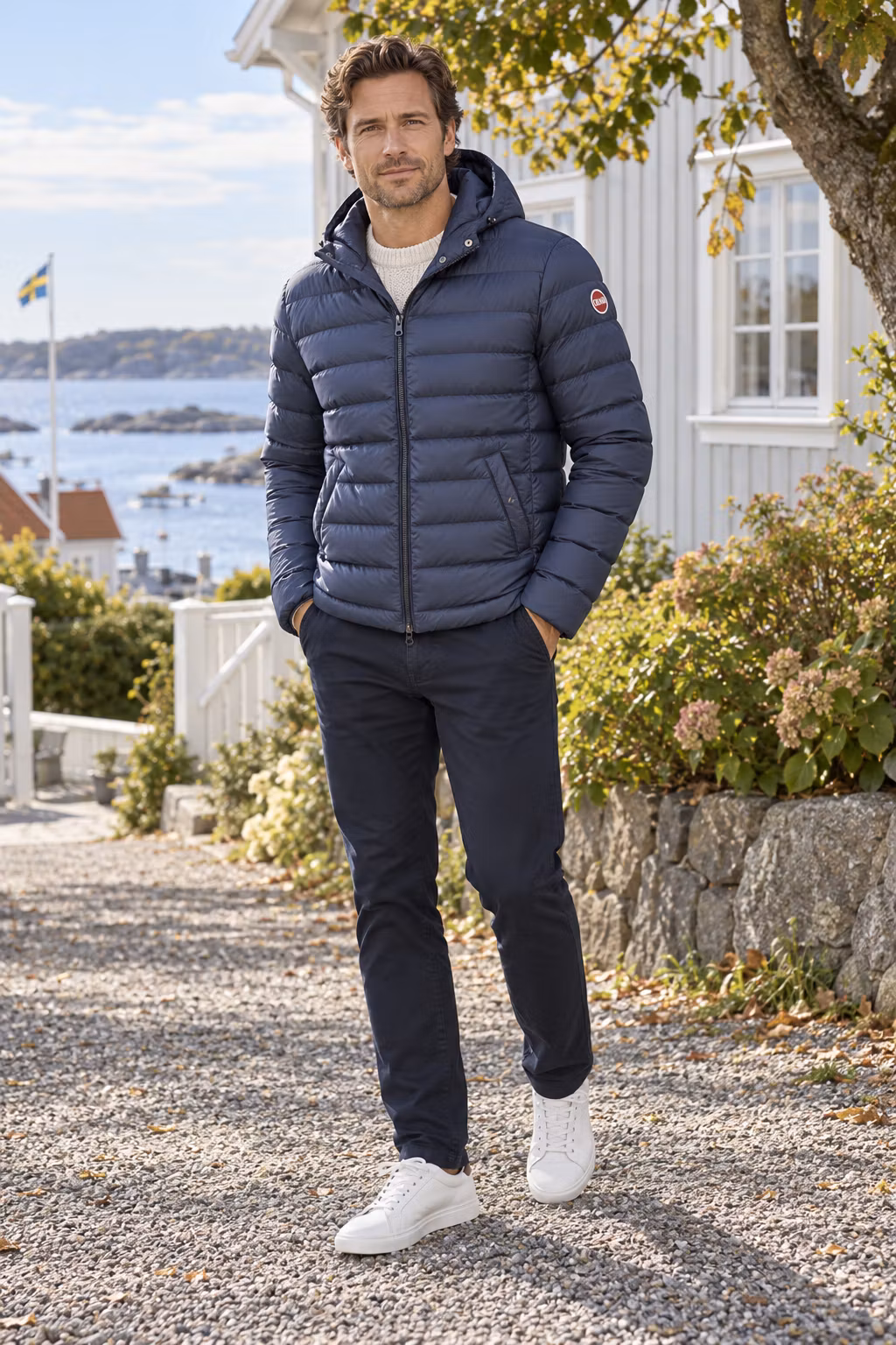Colmar - Quilted Down Jacket D Hood (Navy)