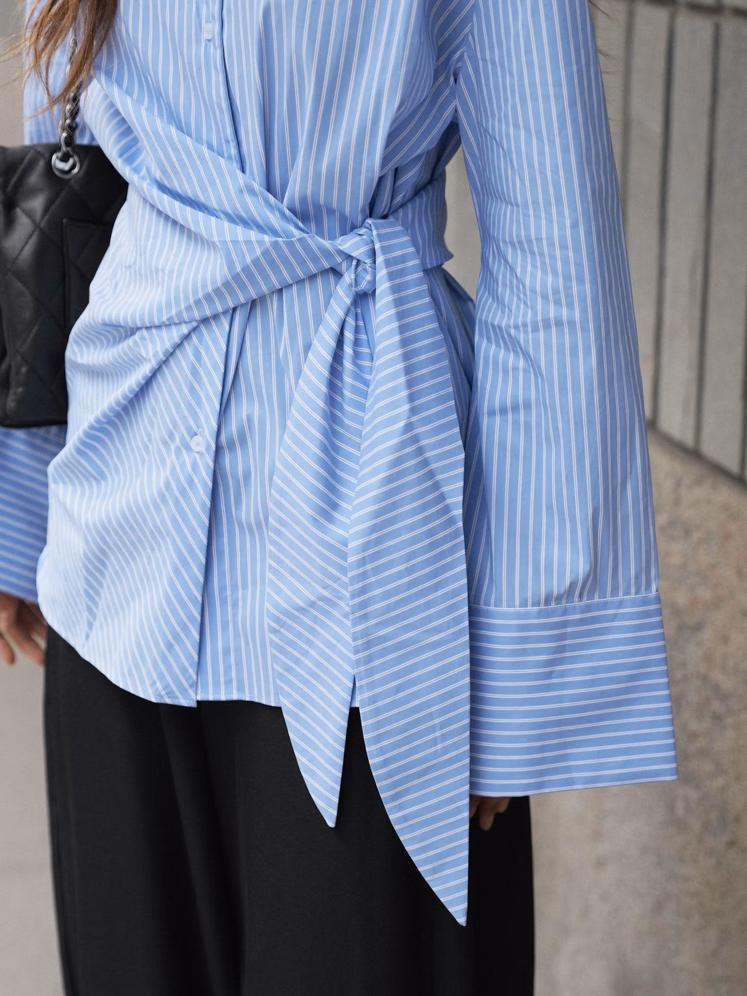 Neo Noir - Helisa Stripe Shirt (Light Blue)
