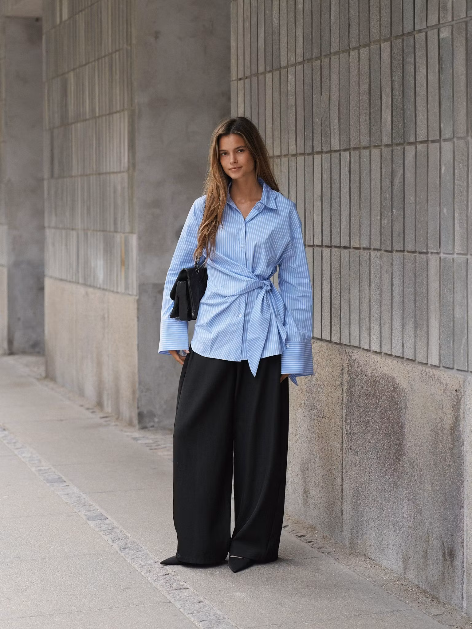 Neo Noir - Helisa Stripe Shirt (Light Blue)