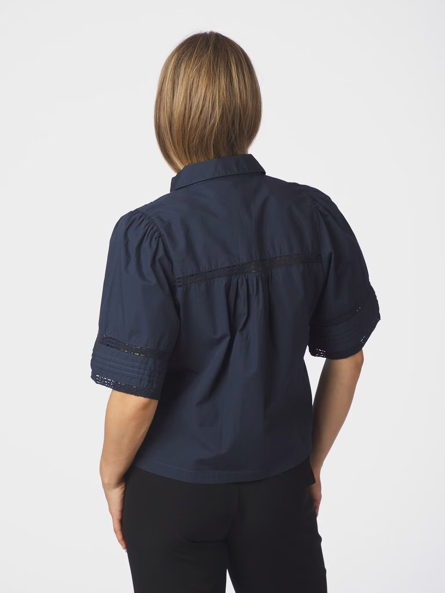 Neo Noir - Lotte C Poplin Shirt (Navy)