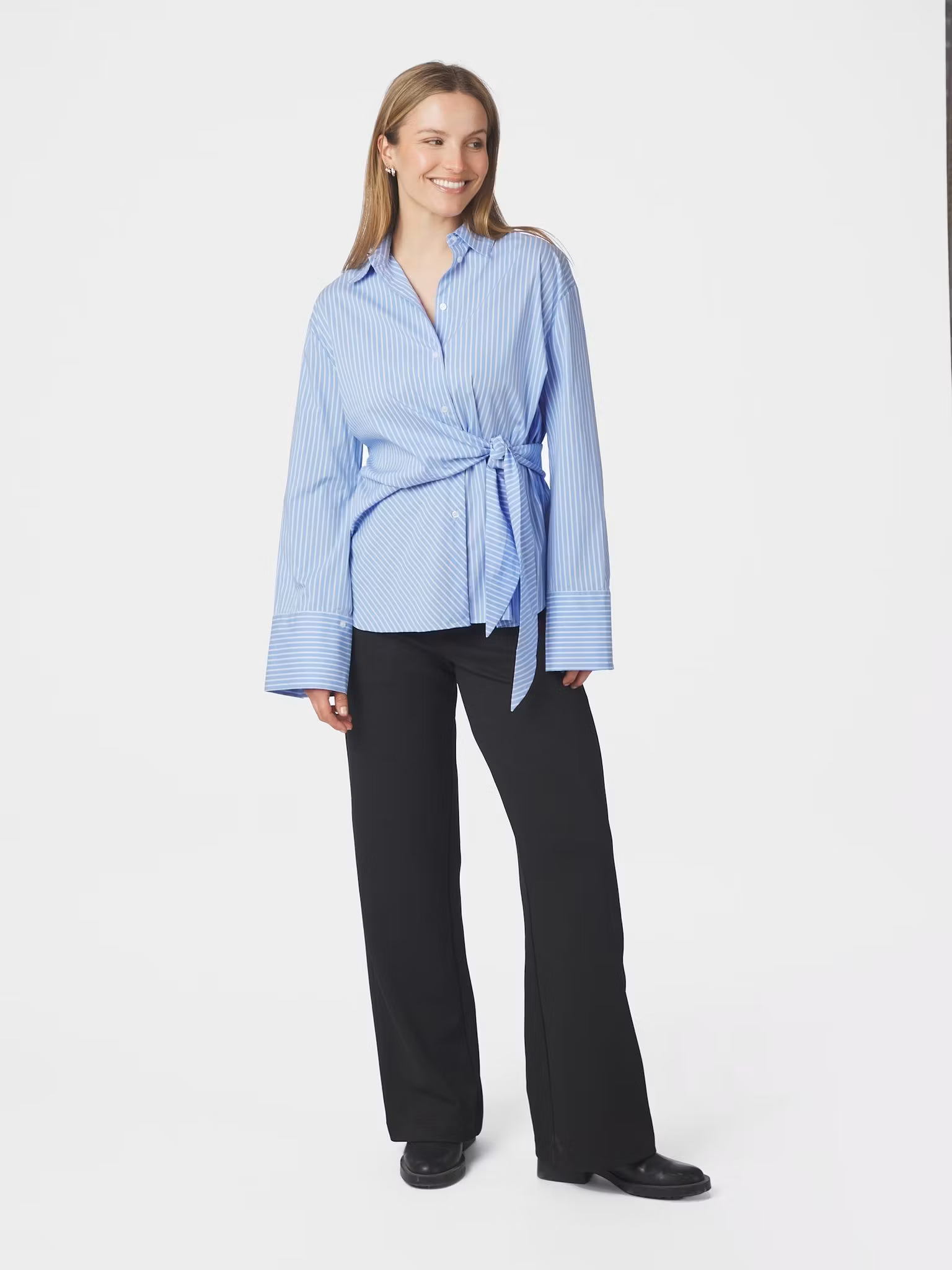 Neo Noir - Helisa Stripe Shirt (Light Blue)