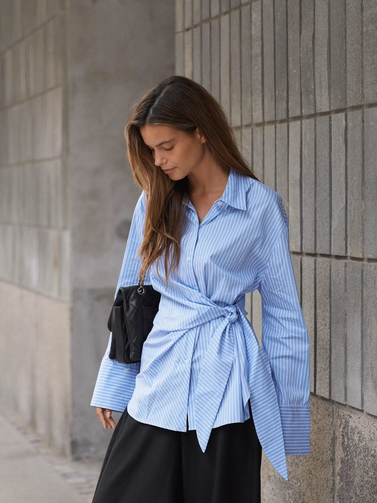 Neo Noir - Helisa Stripe Shirt (Light Blue)