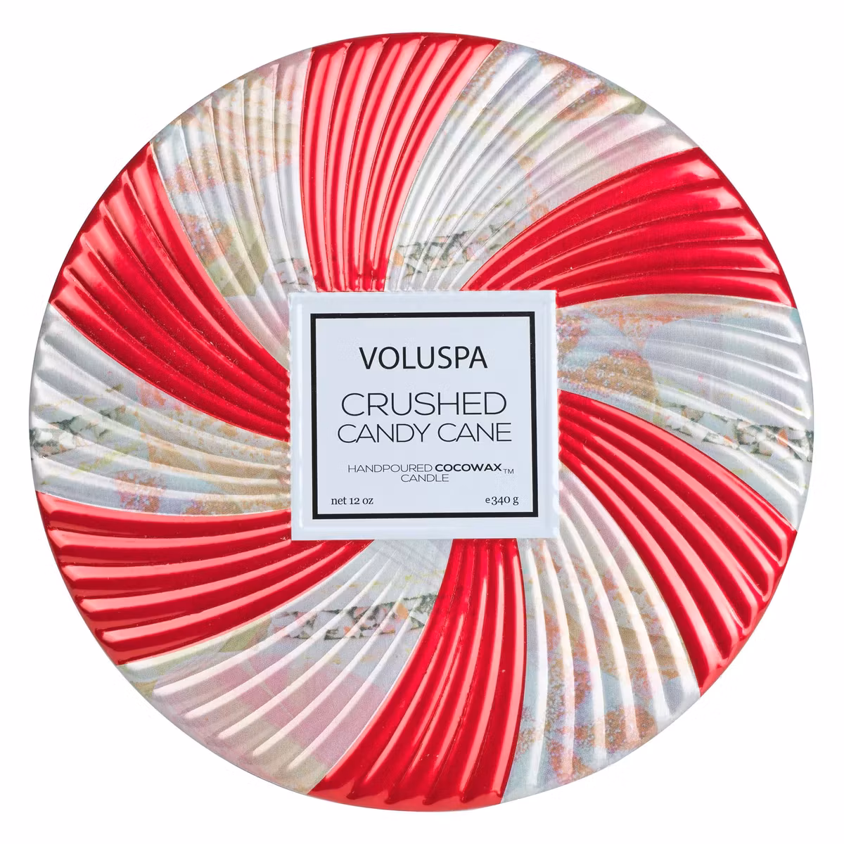 Voluspa - CRUSHED CANDY CANE - 3 WICK TIN CANDLE