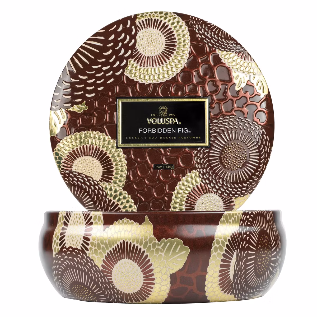 Voluspa - FORBIDDEN - FIG 3 WICK TIN CANDLE